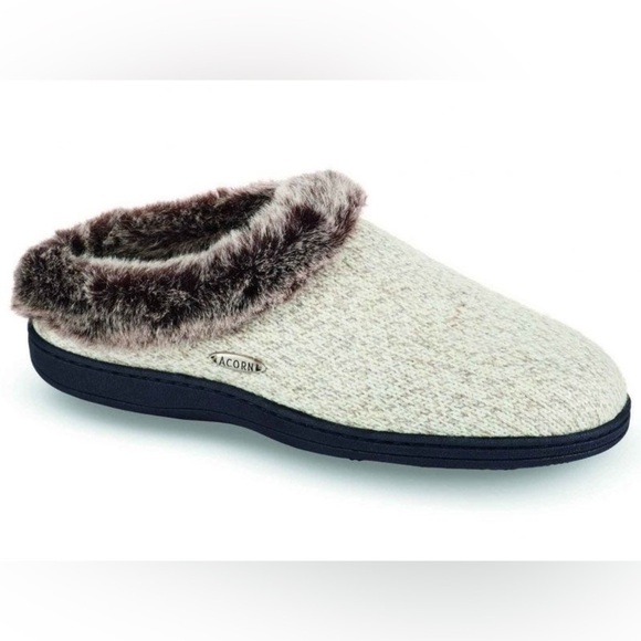 Acorn Chinchilla Clog Ragg - Women's Slipper Charcoal Heather - Picture 1 of 9